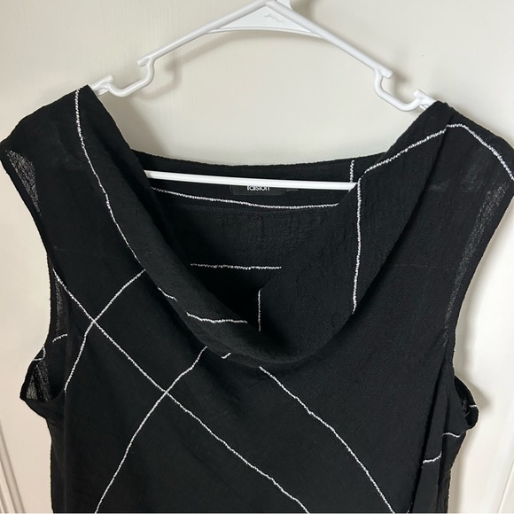 Ralston Black White Cowl Neck Gauzy Sleeveless Tunic Large L Nordstrom Flowy - Picture 5 of 8